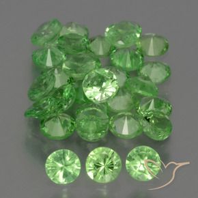 2.51 ctw Green Tsavorite Garnet Stones, Natural Tsavorite Garnet in Diamond-Cut Shape for Sale