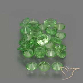 Tsavorite Garnet Gemstones in 2.7 mm (calibrated) Size for Sale, Tsavorite Garnet Stones in Lively Green Color