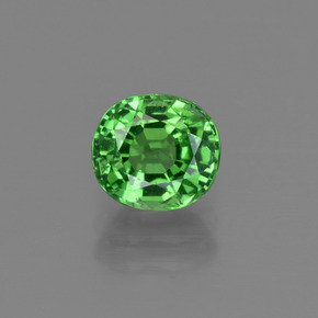 1.41 ct Green Tsavorite Garnet Gemstone, Tsavorite Garnet Gem in Oval Facet Shape for Sale.
