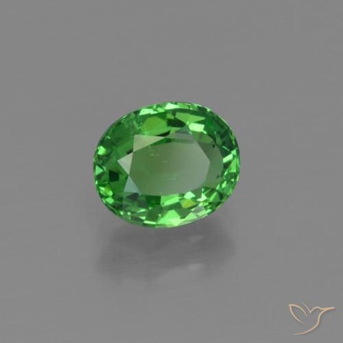 1.21 ct Green Tsavorite Garnet Stone, Natural Tsavorite Garnet in Oval Facet Shape for Sale