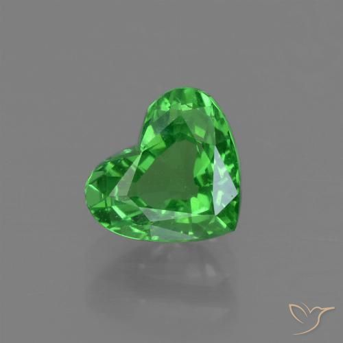 1.1 ct Heart Cut Tsavorite Garnet, 6.7 x 5.8 mm From Tanzania, Photo A