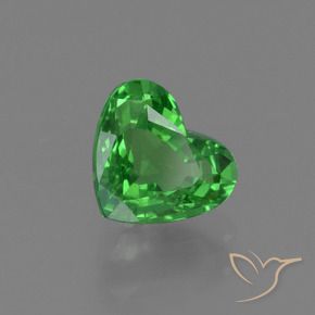1.10 ct Green Tsavorite Garnet Stone, Natural Tsavorite Garnet in Heart Facet Shape for Sale