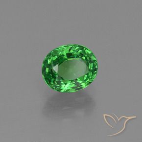 1.18 ct Green Tsavorite Garnet Stone, Natural Tsavorite Garnet in Oval Facet Shape for Sale