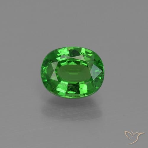 1.1 ct Oval Cut Tsavorite Garnet, 7 x 5.6 mm From Tanzania, Photo A