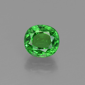 1.51 ct Green Tsavorite Garnet Gemstone, Tsavorite Garnet Gem in Oval Facet Shape for Sale.