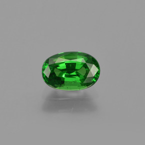 1.02 ct Green Tsavorite Garnet Gemstone, Tsavorite Garnet Gem in Oval Facet Shape for Sale.