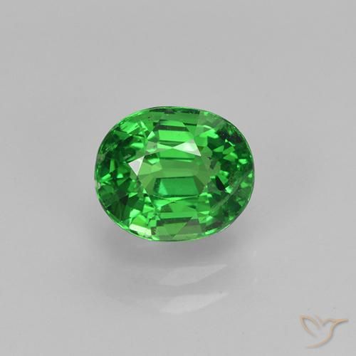 1.33 ct Oval Cut Tsavorite Garnet, 6.6 x 5.5 mm From Tanzania, Photo A