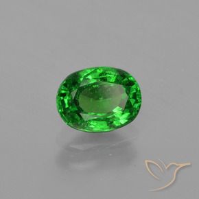 0.99 ct Green Tsavorite Garnet Stone, Natural Tsavorite Garnet in Oval Facet Shape for Sale
