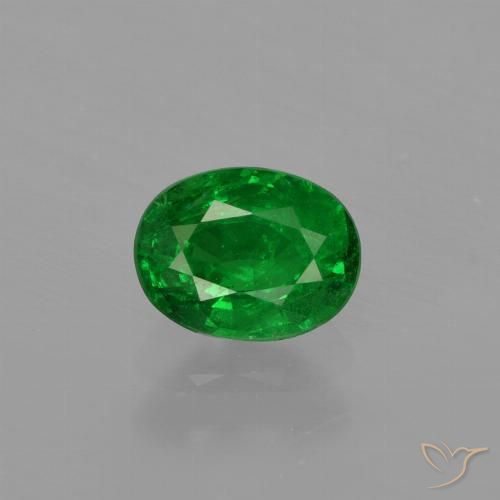 0.75 ct Oval Cut Tsavorite Garnet, 6.1 x 4.7 mm From Tanzania, Photo A