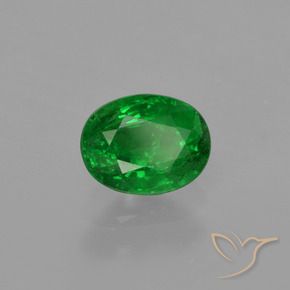 0.75 ct Green Tsavorite Garnet Stone, Natural Tsavorite Garnet in Oval Facet Shape for Sale
