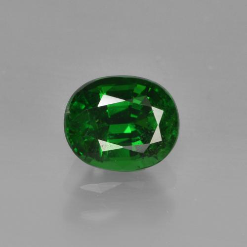 0.96ct Oval Facet Green Tsavorite Garnet from Tanzania, Dimension 6.2 x 5.1mm, Natural untreated Gemstone, VS Clarity, 1 piece Tsavorite Garnet in Dark Green Color, Mohs Hardness of 6.5 - 7.5 suitable for daily wear jewelry, Photo A