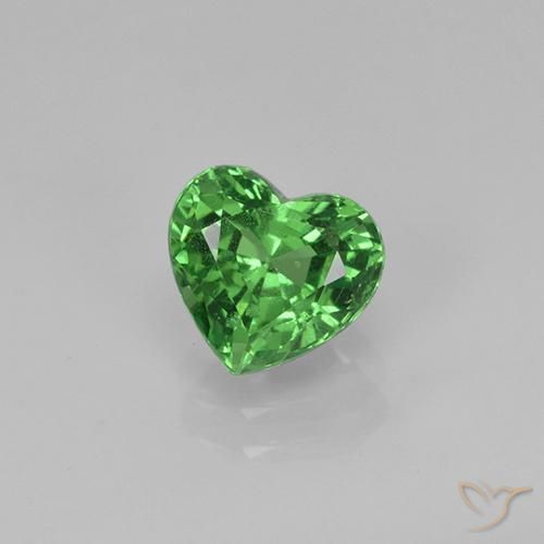 1.34 ct Heart Cut Tsavorite Garnet, 6.7 x 6.2 mm From Tanzania, Photo A