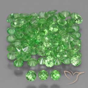 4.78 ctw Green Tsavorite Garnet Stones, Natural Tsavorite Garnet in Diamond-Cut Shape for Sale