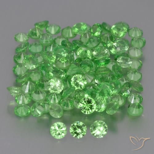 4.76 ctw Green Tsavorite Garnet Stones, Natural Tsavorite Garnet in Diamond-Cut Shape for Sale