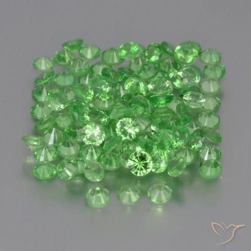 Tsavorite Garnet Gemstones in 2.3 mm (calibrated) Size for Sale, Tsavorite Garnet Stones in Lively Green Color