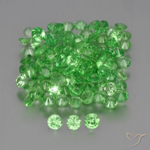 2.3MM Diamond Cut Natural Deep Emerald Green Tsavorite Garnet Round 25 Piece Lot 