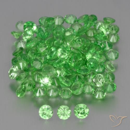 4.90 ctw Green Tsavorite Garnet Stones, Natural Tsavorite Garnet in Diamond-Cut Shape for Sale