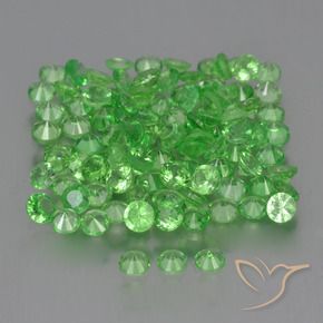 Tsavorite Garnet Gemstones in 2.2 mm (calibrated) Size for Sale, Tsavorite Garnet Stones in Lively Green Color