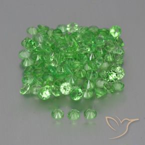 Tsavorite Garnet Gemstones in 2.1 mm (calibrated) Size for Sale, Tsavorite Garnet Stones in Lively Green Color