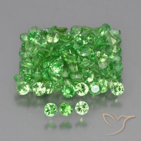 4.13 ctw Green Tsavorite Garnet Stones, Natural Tsavorite Garnet in Diamond-Cut Shape for Sale