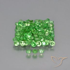 Tsavorite Garnet Gemstones in 2.1 mm (calibrated) Size for Sale, Tsavorite Garnet Stones in Lively Green Color