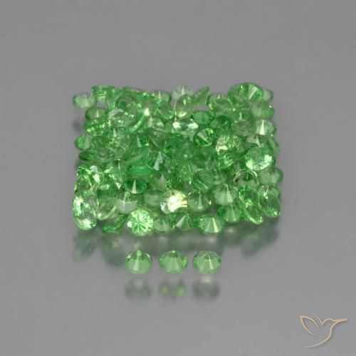 Tsavorite Garnet Gemstones in 2.2 mm (calibrated) Size for Sale, Tsavorite Garnet Stones in Bright Green Color