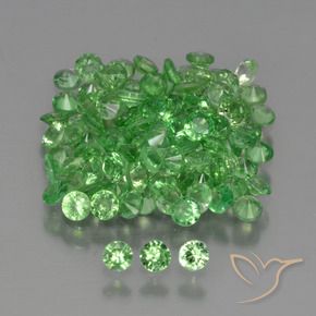 4.09 ctw Green Tsavorite Garnet Stones, Natural Tsavorite Garnet in Diamond-Cut Shape for Sale