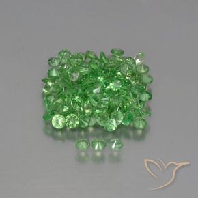 Tsavorite Garnet Gemstones in 2.1 mm (calibrated) Size for Sale, Tsavorite Garnet Stones in Medium Green Color
