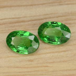 0.85 ctw Green Tsavorite Garnet Stones, Natural Tsavorite Garnet in Oval Facet Shape for Sale