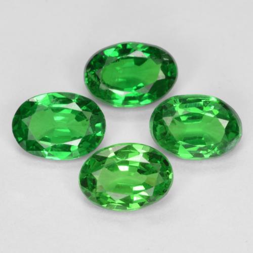 1.46 ctw Green Tsavorite Garnet Stones, Natural Tsavorite Garnet in Oval Facet Shape for Sale