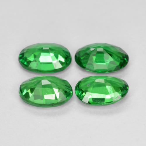 Tsavorite Garnet Gemstones in 5.2 x 3.6 mm Size for Sale, Tsavorite Garnet Stones in Intense Green Color