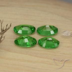 Tsavorite Garnet Gemstones in 5.4 x 3.9 mm Size for Sale, Tsavorite Garnet Stones in Bright Forest Green Color