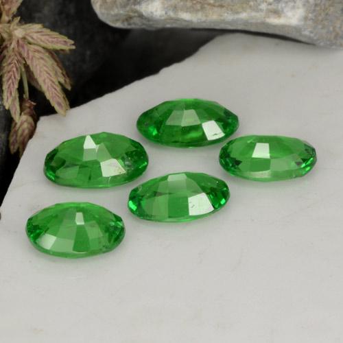 Tsavorite Garnet Gemstones in 5.8 x 3.7 mm Size for Sale, Tsavorite Garnet Stones in Medium Green Color