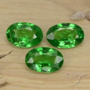 1.30 ctw Green Tsavorite Garnet Stones, Natural Tsavorite Garnet in Oval Facet Shape for Sale