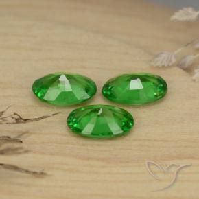Tsavorite Garnet Gemstones in 6 x 4 mm (calibrated) Size for Sale, Tsavorite Garnet Stones in Medium Green Color