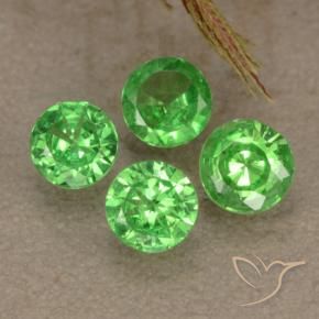 1.04 ctw Green Tsavorite Garnet Stones, Natural Tsavorite Garnet in Diamond-Cut Shape for Sale