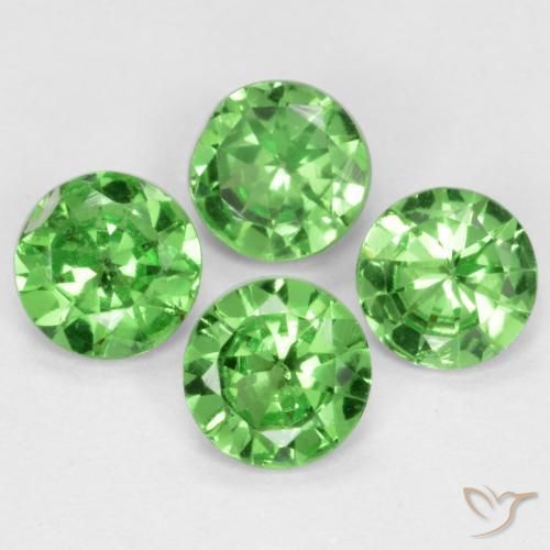 1.08 ctw Green Tsavorite Garnet Stones, Natural Tsavorite Garnet in Diamond-Cut Shape for Sale