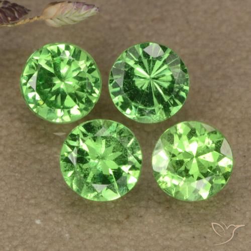 1.19 ct Diamond Cut Tsavorite Garnet, 4.1 mm From Tanzania, Photo A