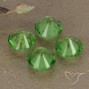 Tsavorite Garnet Gemstones in 4 mm (calibrated) Size for Sale, Tsavorite Garnet Stones in Lively Green Color