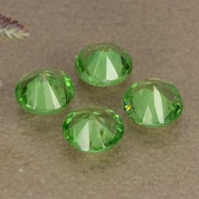 Tsavorite Garnet Gemstones in 4 mm (calibrated) Size for Sale, Tsavorite Garnet Stones in Lively Green Color