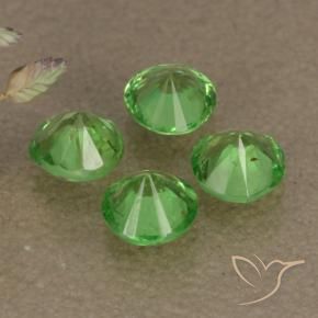 Tsavorite Garnet Gemstones in 3.8 mm Size for Sale, Tsavorite Garnet Stones in Lively Green Color