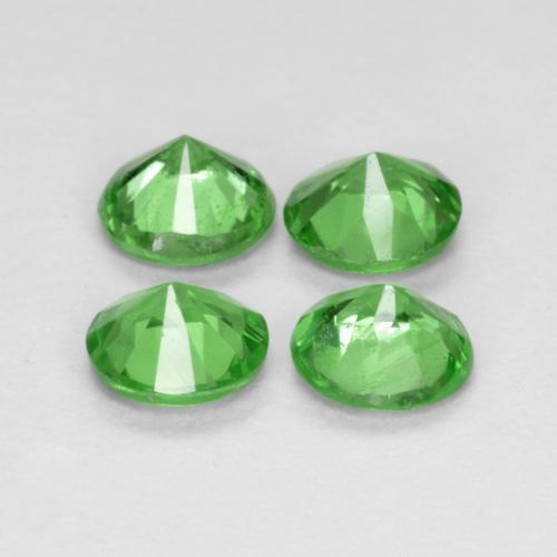 Tsavorite Garnet Gemstones in 4 mm (calibrated) Size for Sale, Tsavorite Garnet Stones in Medium Green Color
