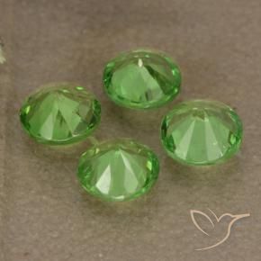Tsavorite Garnet Gemstones in 4 mm (calibrated) Size for Sale, Tsavorite Garnet Stones in Lively Green Color