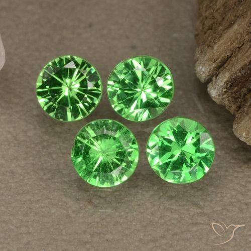 0.91 ct Diamond Cut Tsavorite Garnet, 3.8 mm From Tanzania, Photo A