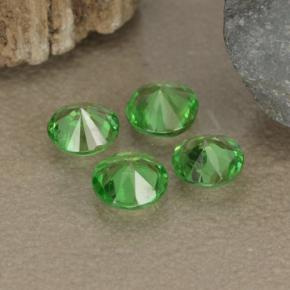Tsavorite Garnet Gemstones in 4 mm (calibrated) Size for Sale, Tsavorite Garnet Stones in Bright Green Color