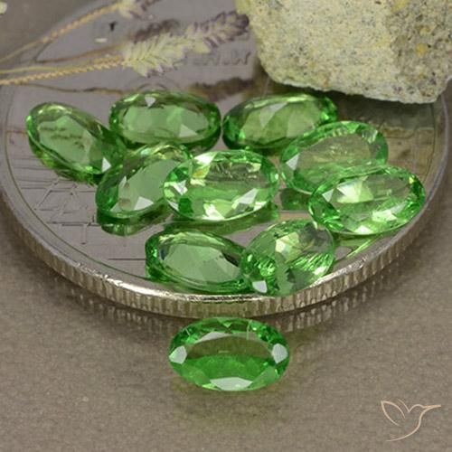 1.93 ctw Green Tsavorite Garnet Stones, Natural Tsavorite Garnet in Oval Facet Shape for Sale