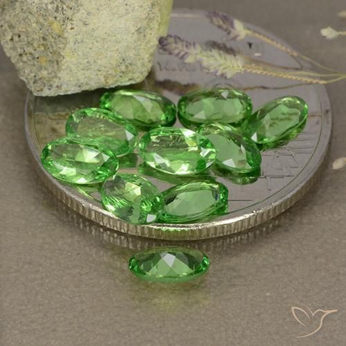 Tsavorite Garnet Gemstones in 5 x 3 mm (calibrated) Size for Sale, Tsavorite Garnet Stones in Bright Green Color