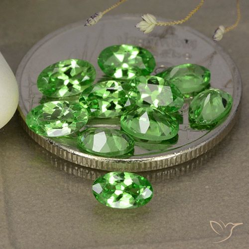 2.68ctw Natural Medium Green Tsavorite Garnet, Oval, VS