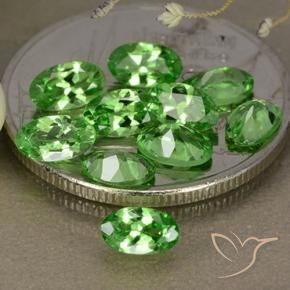 2.68 ctw Green Tsavorite Garnet Stones, Natural Tsavorite Garnet in Oval Facet Shape for Sale