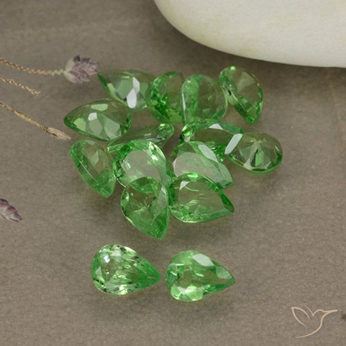 1.98ctw Natural Bright Green Tsavorite Garnet, Pear Shape, VS